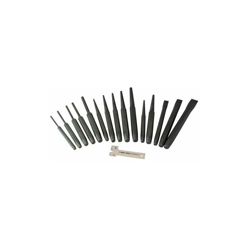 16 Piece Punch & Cold Chisel Set Centre Pin and Taper Punches