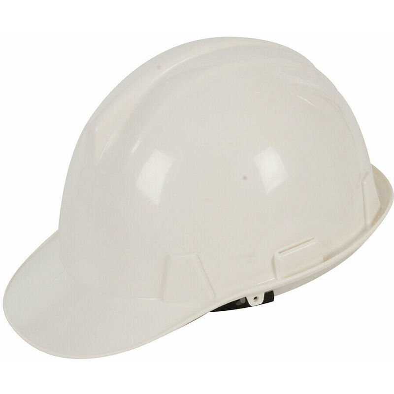 White Safety Adjustable Hard Hat Protection Building Work Site