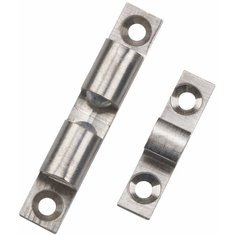 2x Double Ball Roller Cupboard Catch 50 x 9mm 40mm Fixing Centers