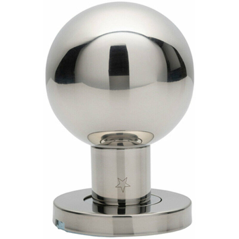 PAIR Ball Mortice Door Knob 55mm Diameter Bright Stainless Steel Rose