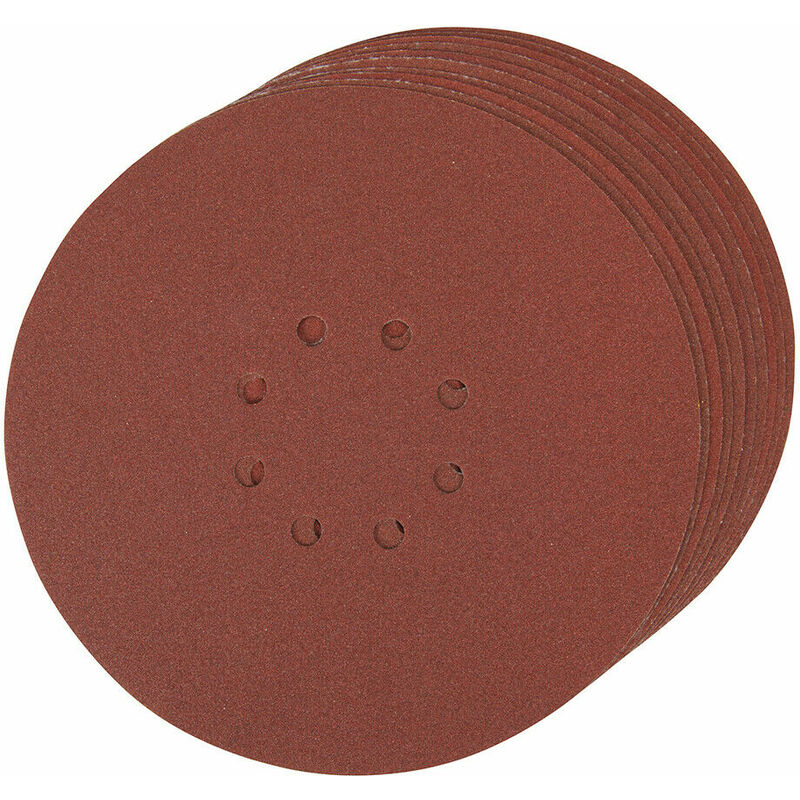 10 PACK 225mm 120 Grit Sanding Sheet Discs Hole Punch Aluminium Oxide