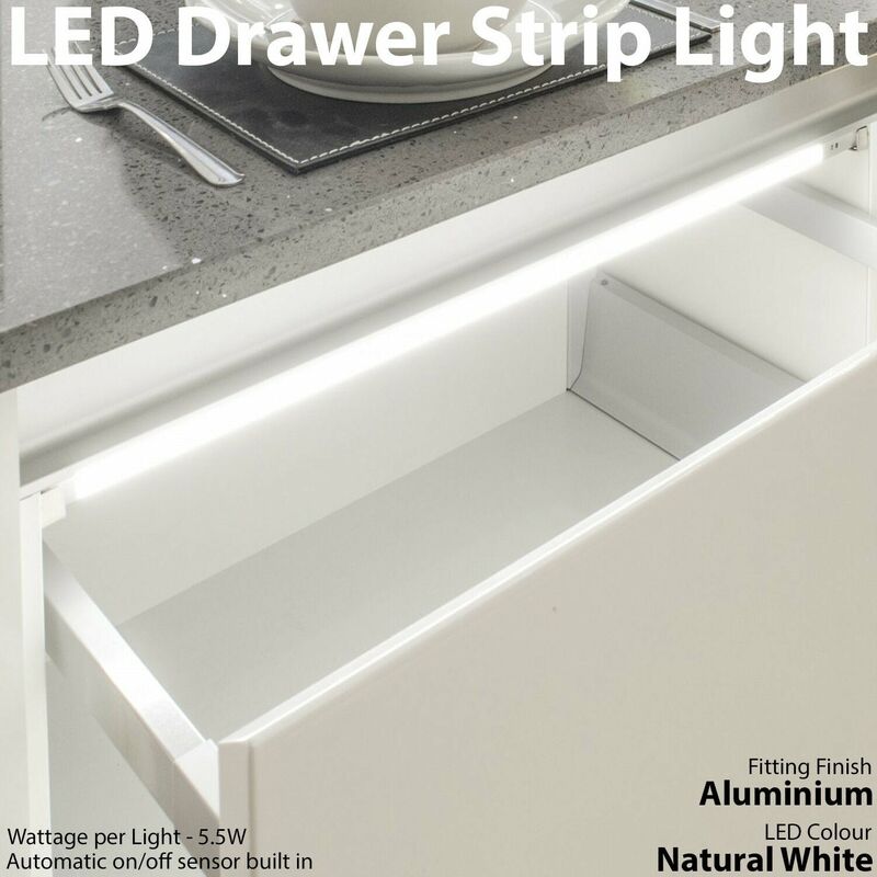 3x 800mm Led Drawer Strip Light Auto On/Off PIR Sensor Kitchen Cupboard Door
