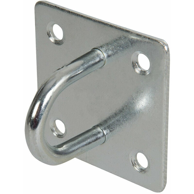 2x 50mm Galvanised Steel Hook on Face Plate Wire Rope Lashing