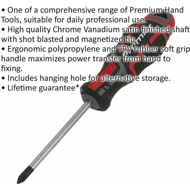 PREMIUM Phillips 1 x 75mm Screwdriver - Ergonomic Soft Grip 