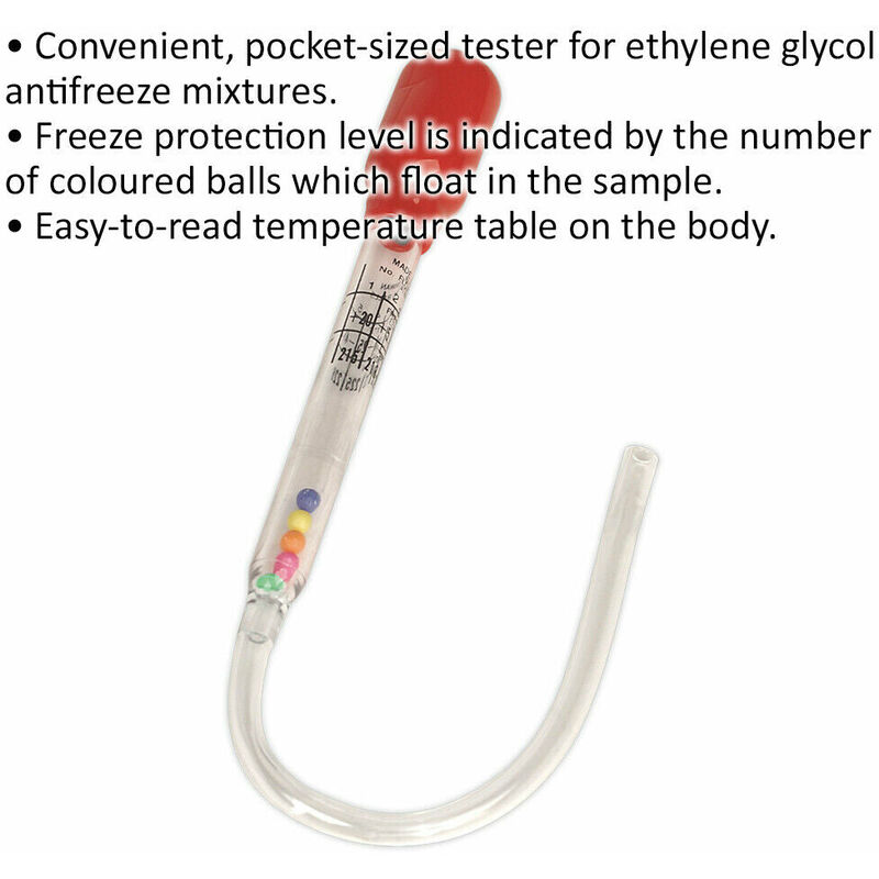 Sealey Ethylene Glycol Antifreeze Pocket Tester Ball Type Coolant Tester  ak4123