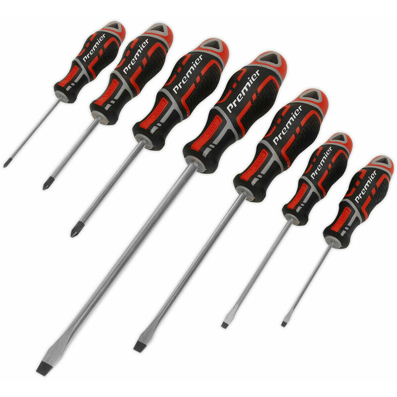 7 PACK Premium Soft Grip Screwdriver Set - Slotted & Phillips 