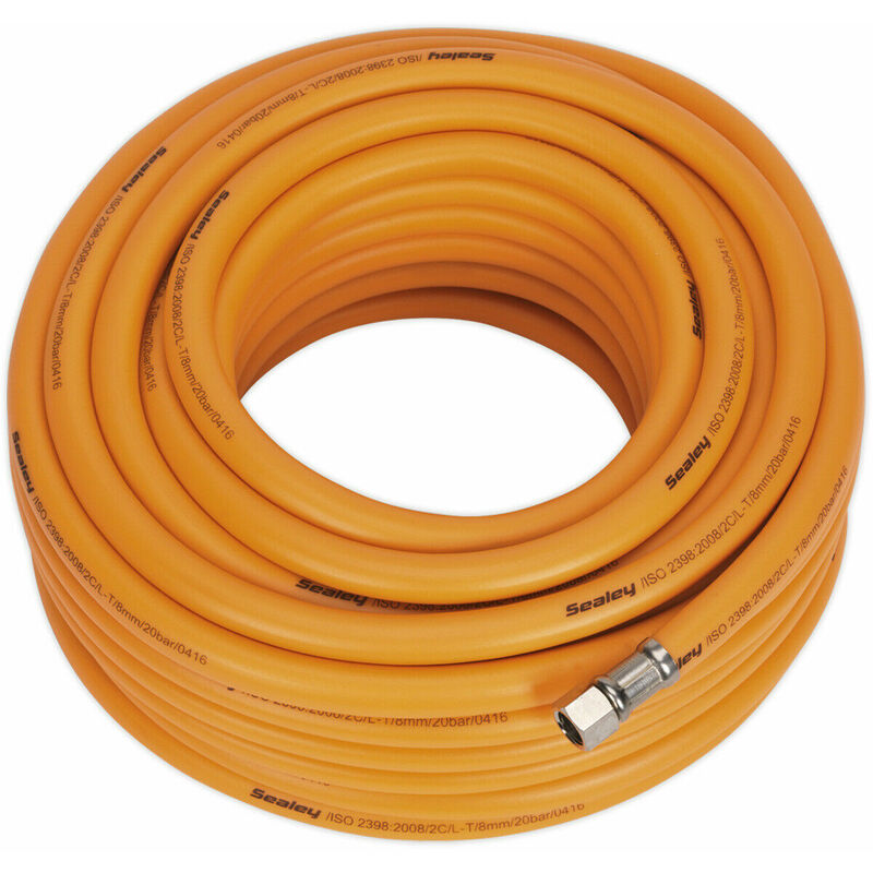 Pro Retractable 50ft Air hose on Reel 3/8 BSP Spring Rewind Wall Mountable