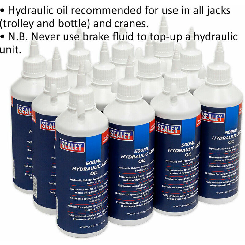 12 PK 5L Hydraulic Jack Oil - For Trolley & Bottle Jacks - Jack