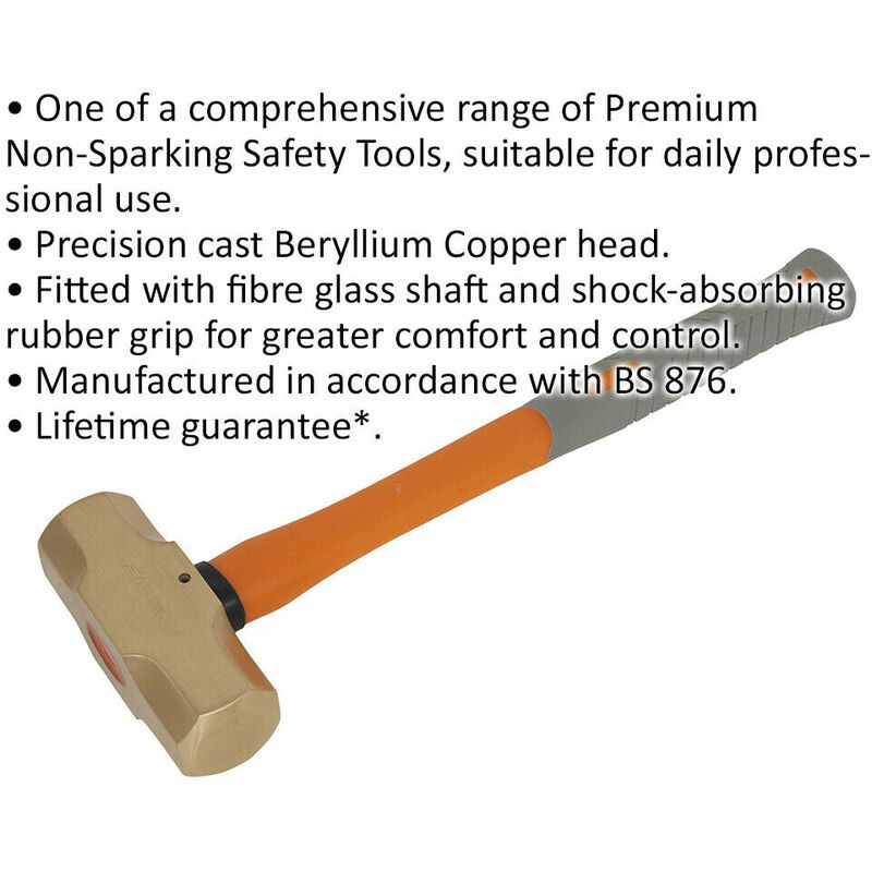 4.4lb Sledge Hammer - Non-Sparking - Fibre Glass Shaft - Shock