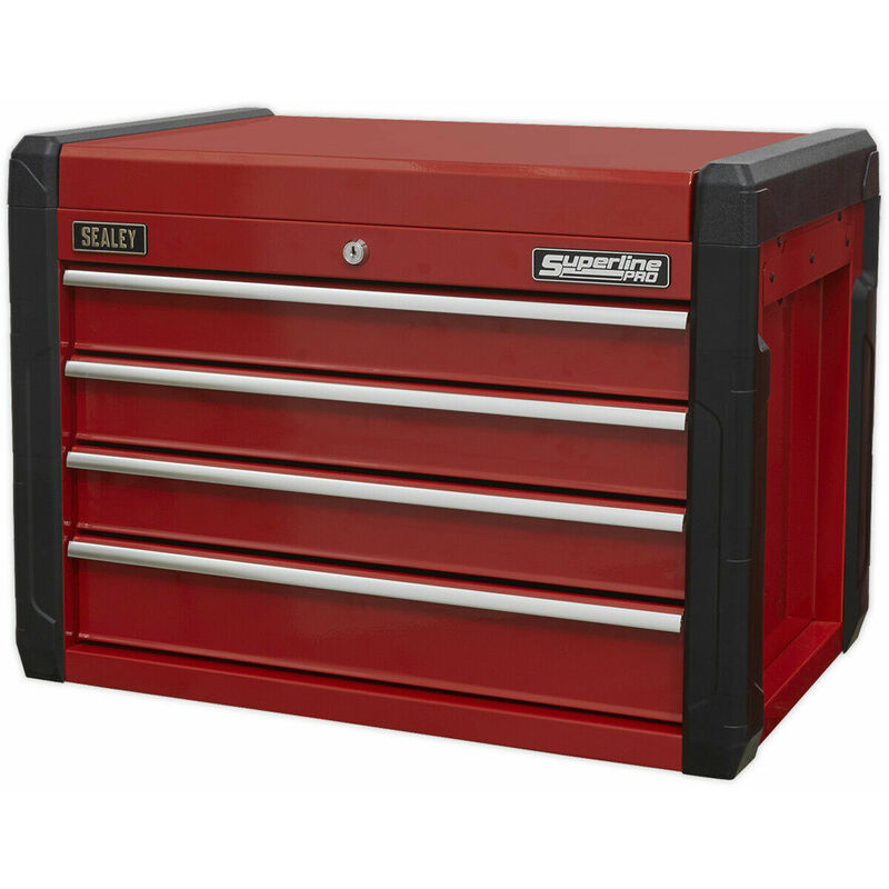 663 x 431 x 447mm RED 4 Drawer Topchest Tool Chest Storage Unit