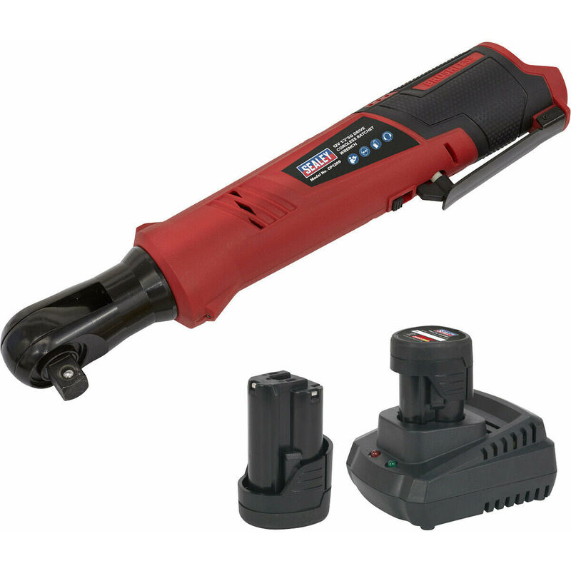 Cordless Ratchet Wrench 2x Batteries 12V Lithium Ion 1 2