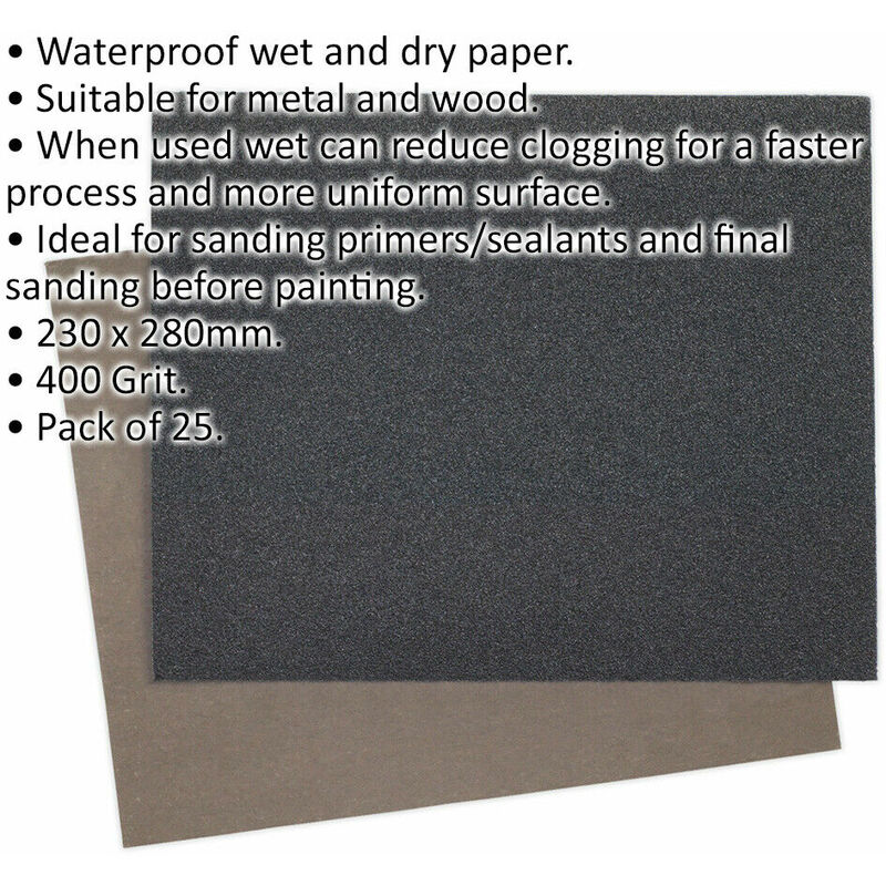 WATER PROOF PAPER 230 MM X 280 MM 240 GRIT