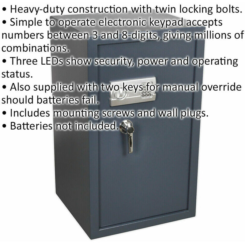 Electronic Combination Cash Safe 515 x 480 x 890mm Bolt Lock Wall  Mounted