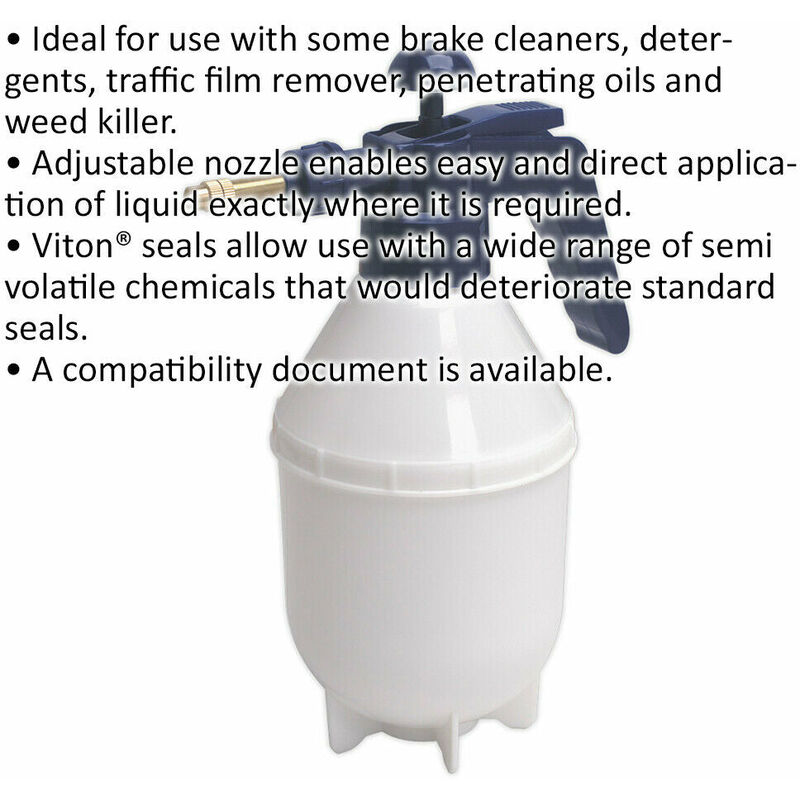 Sealey Pressure Solvent Sprayer Viton Seals for Brake Cleaner Spray Bottle