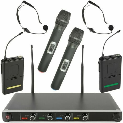 60m Quad Wireless Microphone Receiver System Handheld