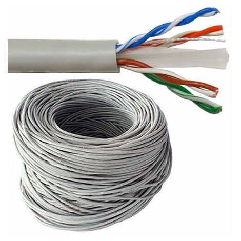 305m (1000 ft) CAT6 Ethernet Solid Pure Copper Cable Reel Drum Gigabit UTP  Network RJ45