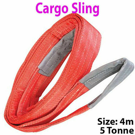 4m 5 Tonne (5000KG) Flat Webbing Strong Cargo Sling Lifting Crane Hoist ...