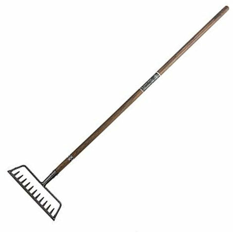 PREMIUM Carbon Steel 1450mm Lawn Leaf Rake Garden Leaves Patio Ground Tool