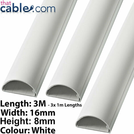 Electrical Cable Trunking 3M PVC Wire Conduit Tidy Plastic Cover White Brown