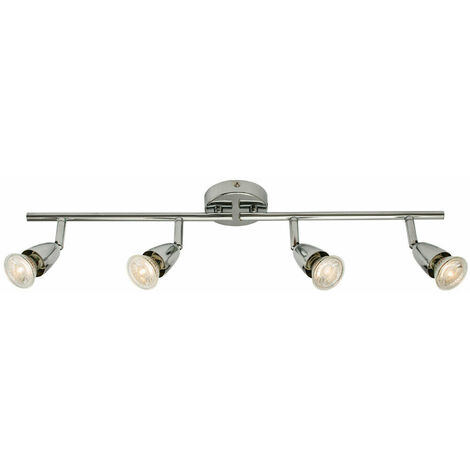 LED Adjustable Ceiling Spotlight Chrome Plate Quad GU10 Kitchen Bar ...