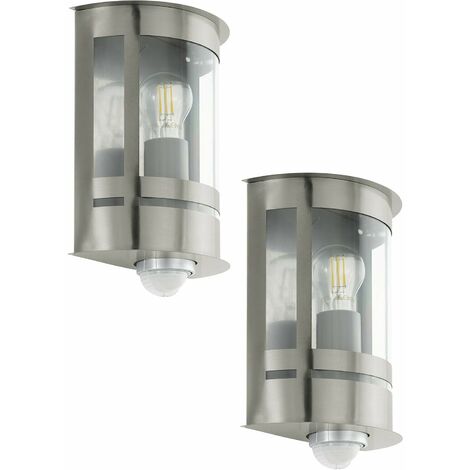 Stainless steel outdoor wall deals lights with pir