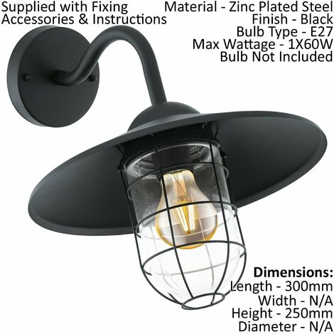 Black Fishermans Outdoor Wall Light