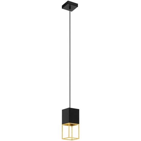 Gold square pendant deals light