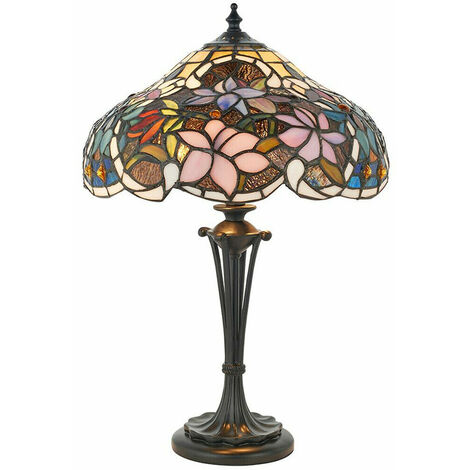 Floral on sale glass lamp