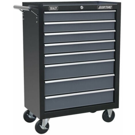 Rolling Tool Chest with 8 Drawers Lockable Tool Box Cabinet - On