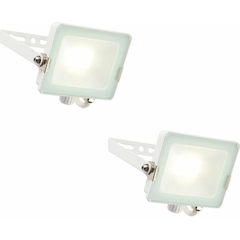 2 PACK Outdoor Waterproof LED Floodlight 20W Cool White LED Matt White   70621747 1 