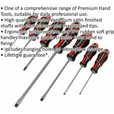 7 PACK Premium Soft Grip Screwdriver Set - Slotted & Phillips Various ...