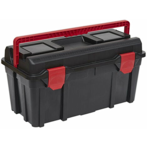 580 x 285 x 290mm Portable Toolbox & Locking Handle Parts Organizer & Tote  Tray