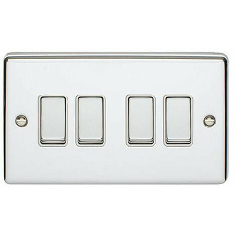 Quad Toggle Light Switch Metal Cover Plate