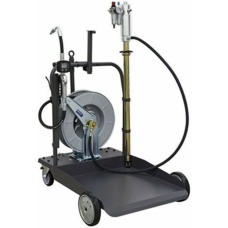 Air Operated Oil Dispensing System - 10m Retractable Hose Reel - Mobile  Trolley