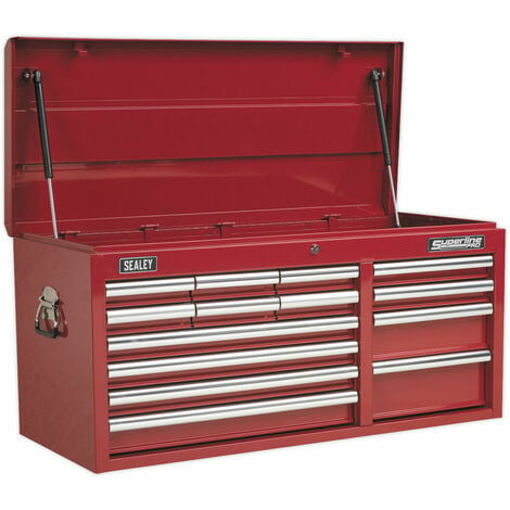1025 x 435 x 490mm RED 14 Drawer Topchest Tool Chest Lockable