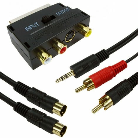 5M PC Laptop To TV Cable Kit S Video & 3.5mm Audio To 2 RCA