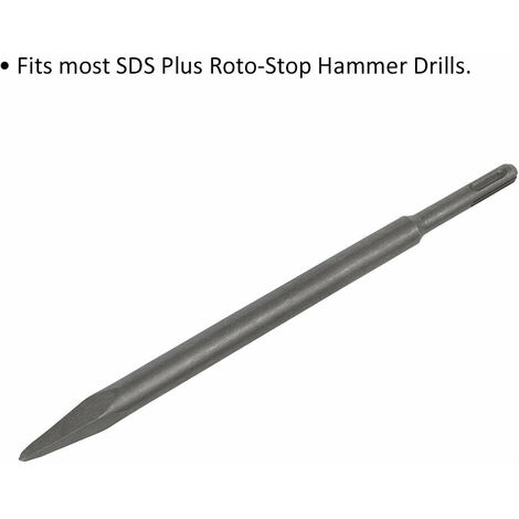 250mm Impact Breaker Point - SDS Plus Shank - Demolition Hammer Chisel