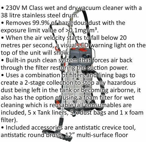 Evolution R15VAC 1000 Watt 15L Wet & Dry Workshop Vacuum Cleaner