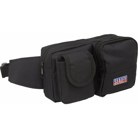 200 x 76 x 115mm Motorcycle Waist Bag 3x Zip Pocket Valuables Travel Storage