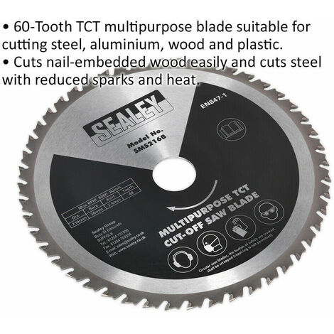 216mm x 2.4mm Cut-Off Circular Saw Blade 48 TPU 30mm Bore Multi Purpose TCT