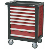 765 x 465 x 960mm 8 Drawer RED Portable Tool Chest Locking Mobile