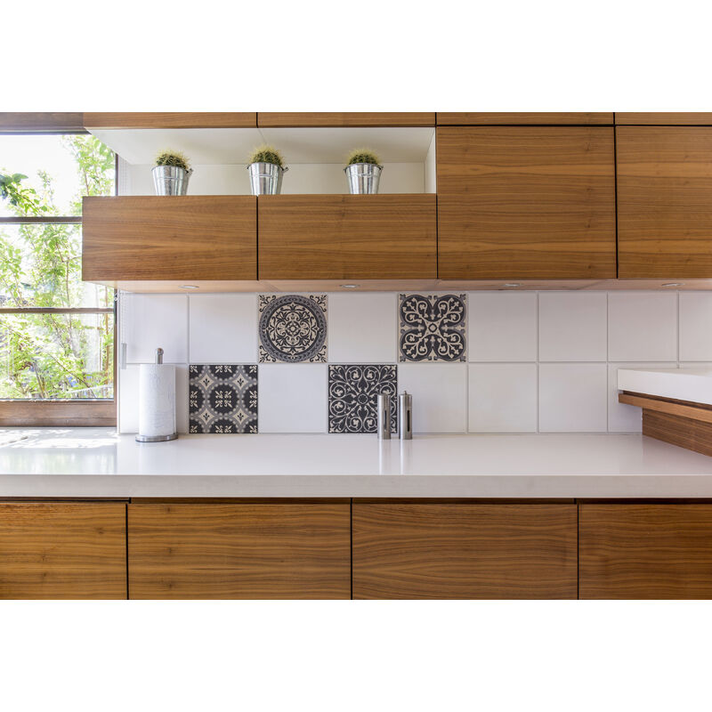 8 Carreaux Adhésifs 20x20cm Gemma / Carreaux De Ciment Multicolore / Rose / Pour Douche, Murs, Sol, Cuisine, Salle De Bain… | Vinyl Way