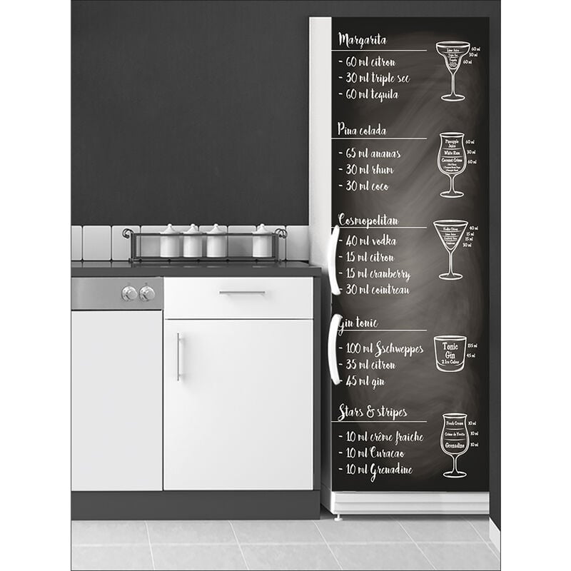 Stickers Autocollants Pour Frigo Stickers Adhésifs Frigo Entière Porte - Décoration Cuisine Motif Citron Summer Style - 3 Tailles Disponibles Décoration Maison DIY