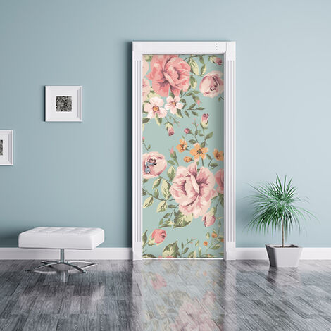 Dostear Frise Papier Peint Adhésif Fleurs Roses 45cm X 300cm - Film Vinyle Meuble Cuisine