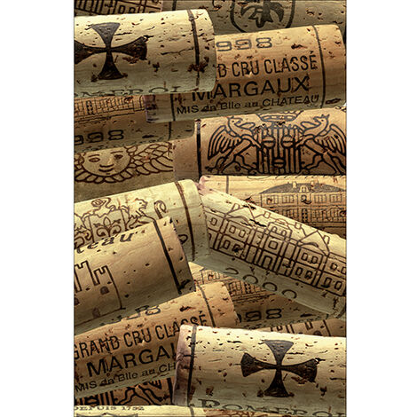 Sticker réfrigérateur et lave vaisselle, bouchons vin collection passion déco, 75 cm X 49 cm (1/4)