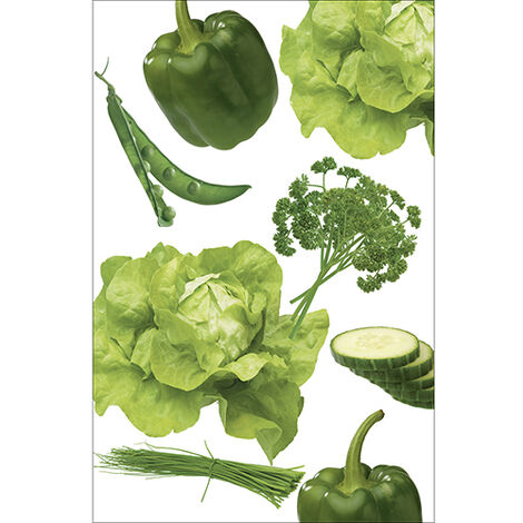 Sticker réfrigérateur et lave vaisselle, légumes potager fraîcheur déco, 75 cm X 49 cm (1/4)