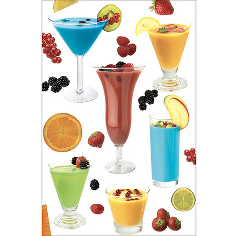 Sticker réfrigérateur et lave vaisselle, smoothies fruits frais déco, 75 cm X 49 cm (1/4)