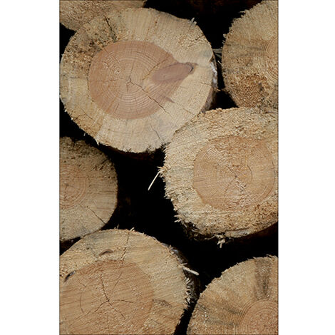 Sticker réfrigérateur et lave vaisselle, buches de bois rustique déco, 75 cm X 49 cm (1/4)