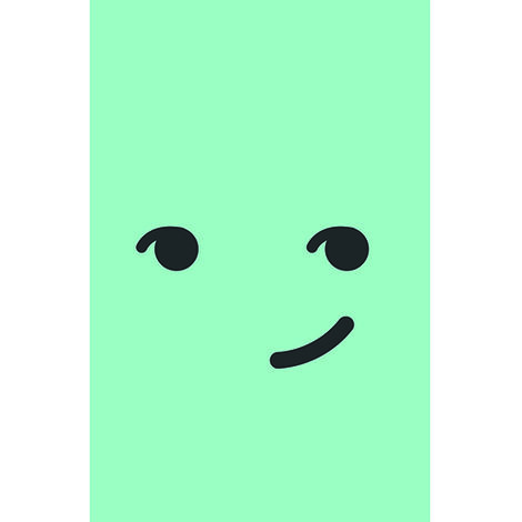 Sticker réfrigérateur et lave vaisselle, smiley malin bleu astuce déco, 75 cm X 49 cm (1/3)