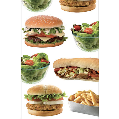 Sticker réfrigérateur et lave vaisselle, snacking rapide gourmand déco, 75 cm X 49 cm (1/4)